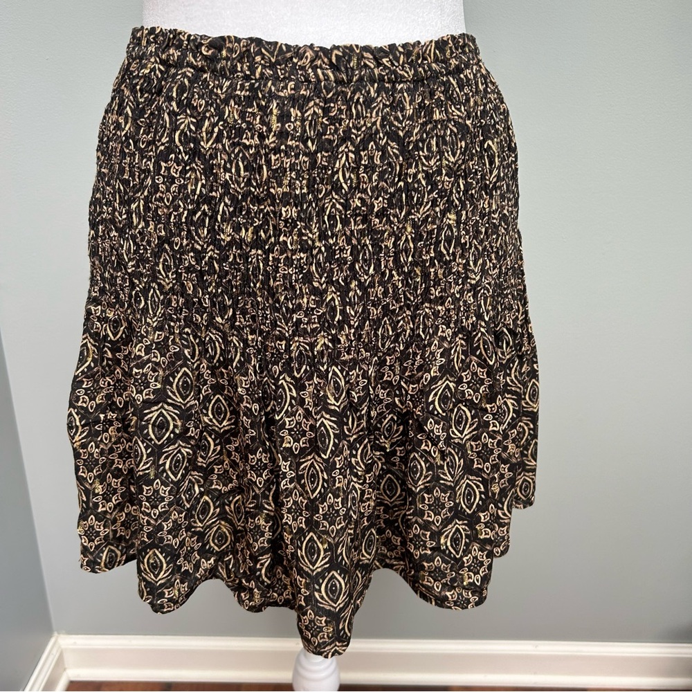 Zara gold and black pattern skort size S